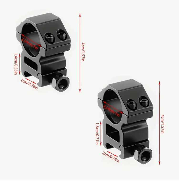 1 Pair (2pcs) Universal 25.4mm Scope Clamps